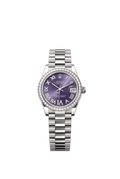 Aubergine dial watch -Silver bracelet -31mm