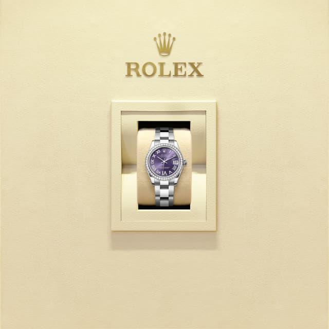 Aubergine dial watch -Silver bracelet -31mm