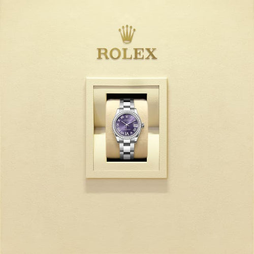 Aubergine dial watch -Silver bracelet -31mm