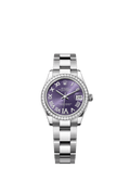 Aubergine dial watch -Silver bracelet -31mm
