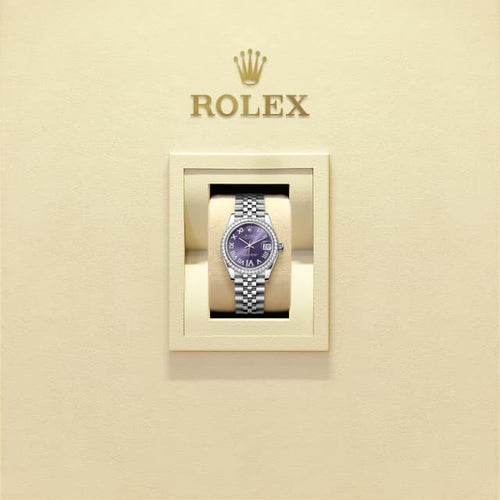 Aubergine dial watch -Silver bracelet -31mm