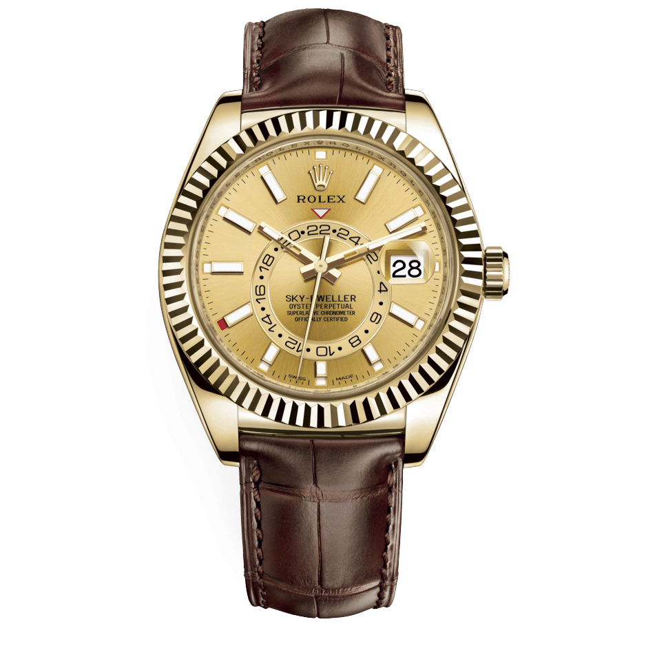 Champagne Dial Watch - Dark Brown - 42MM