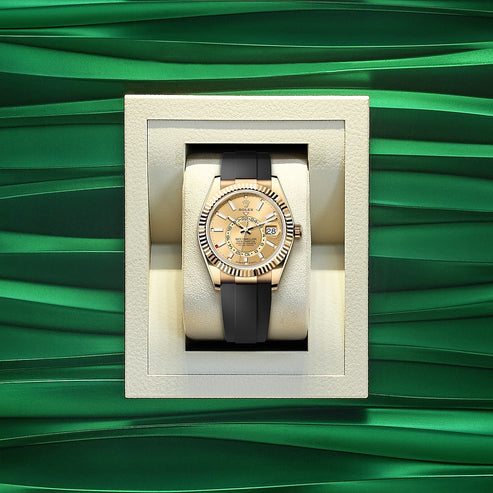 Champagne Dial Watch - Black-42MM