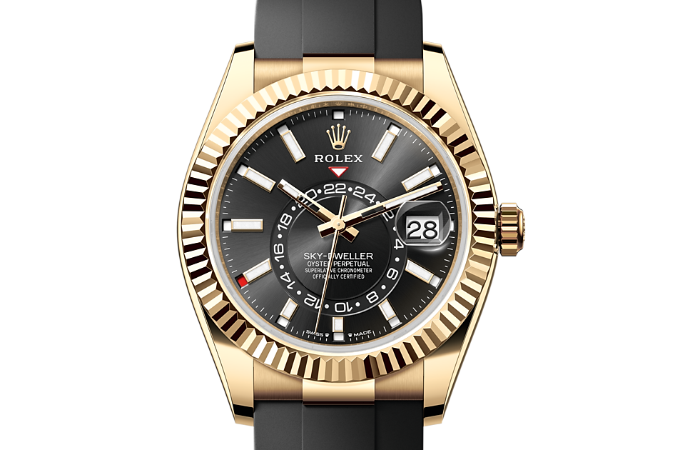 Bright Black Dial Watch - Black-42MM