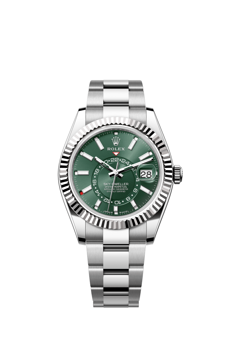 Mint Green Dial Watch - Silver-42MM