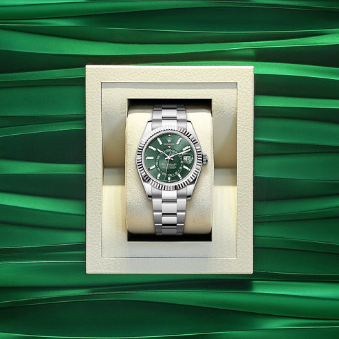 Mint Green Dial Watch - Silver-42MM