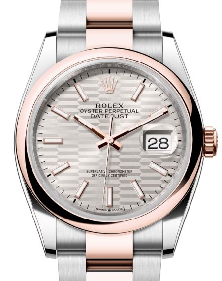 Silver dial watch - Gold bracelet - 36mm
