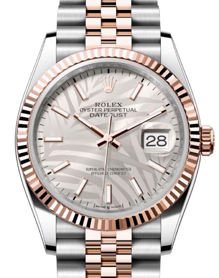 Silver-grey dial watch - gold bracelet - 36mm