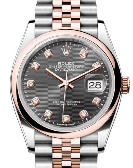 Slate grey dial watch - Gold bracelet - 36mm