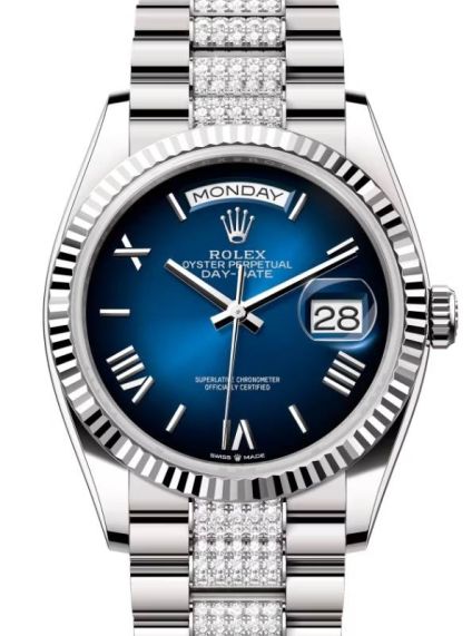 Gradient blue dial - Silver strap - 36mm
