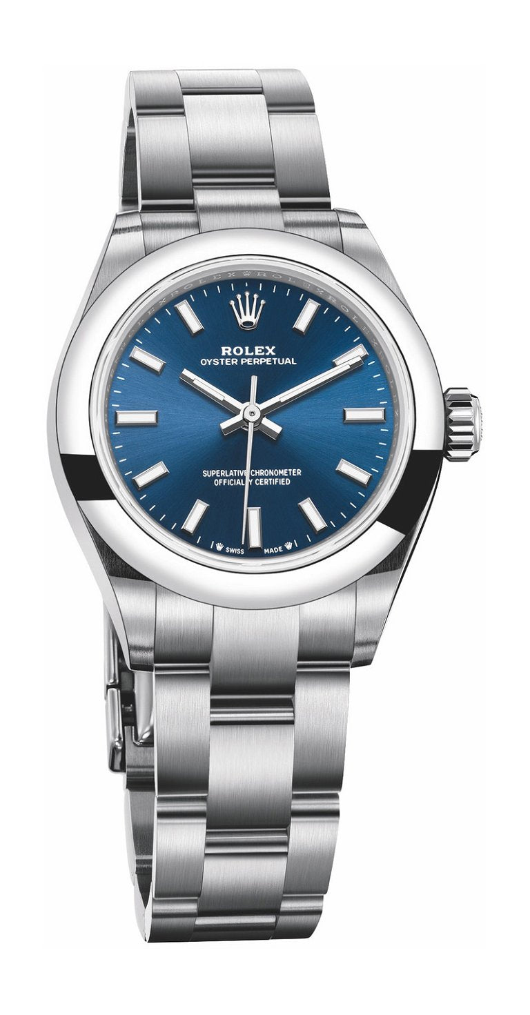 Bright blue dial watch-silver-34MM