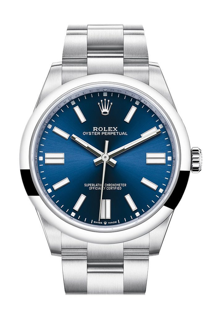 Bright blue dial watch-silver-41MM