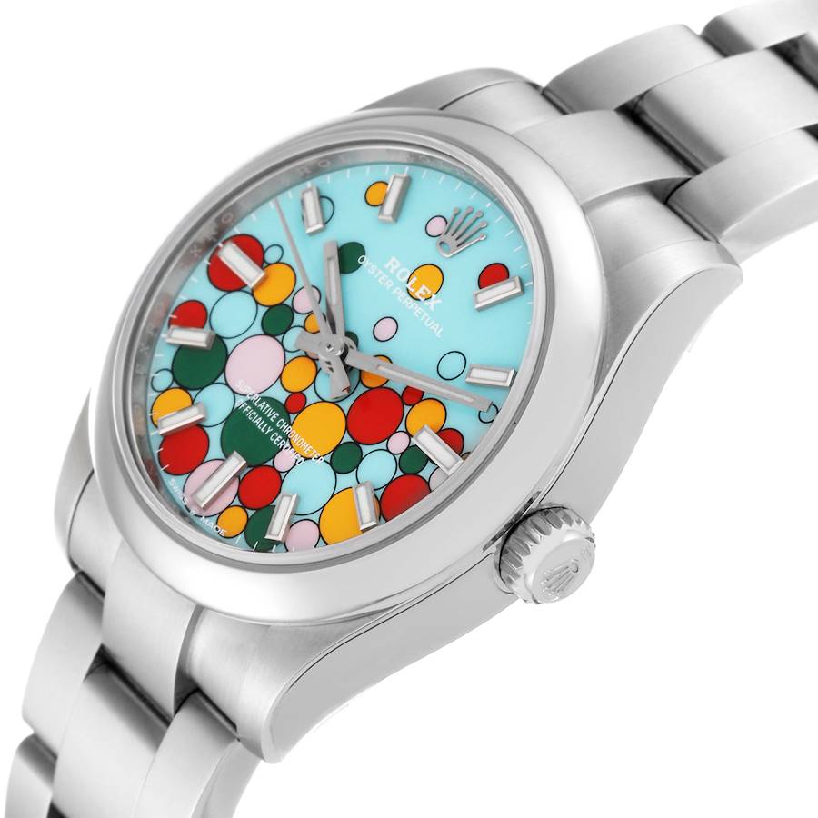 Turquoise Blue Dial Watch-Silver-36MM