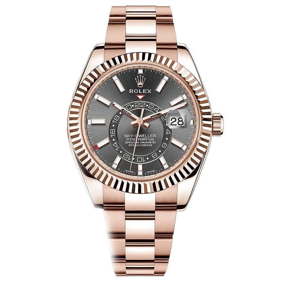 Dark Rhodium White Dial Watch - Gold - 42MM