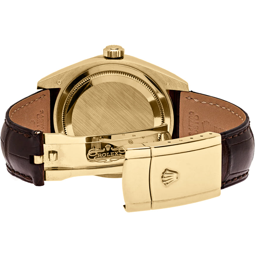 Black Dial Watch - Dark Brown - 42MM