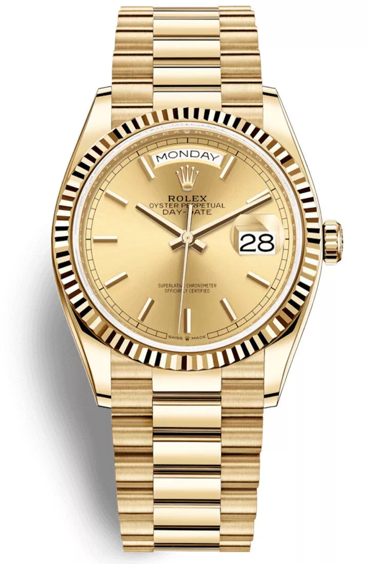 Champagne dial - Gold strap - 36 mm