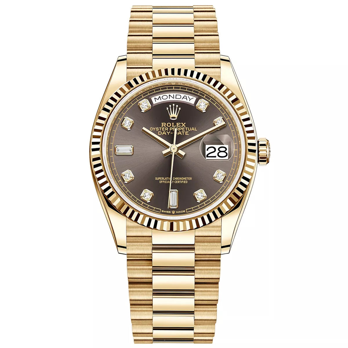 Brown dial - Gold strap - 36 mm