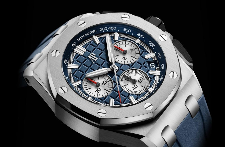Blue rubber strap - Titanium blue dial - Watch - 43mm