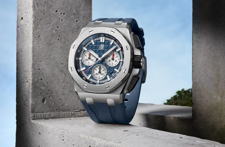 Blue rubber strap - Titanium blue dial - Watch - 43mm