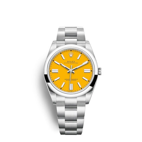 Yellow dial watch-silver-41MM