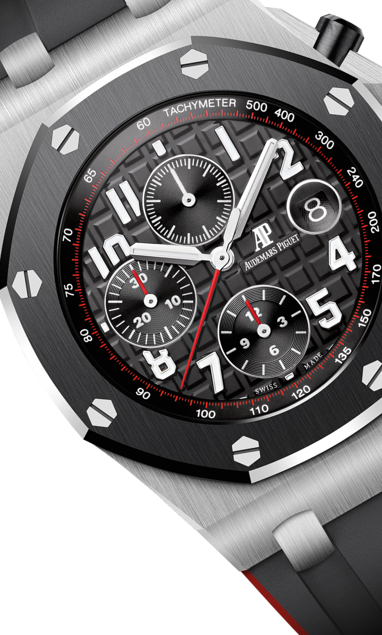 Black and red 904L steel with black dial - Watch - 42mm