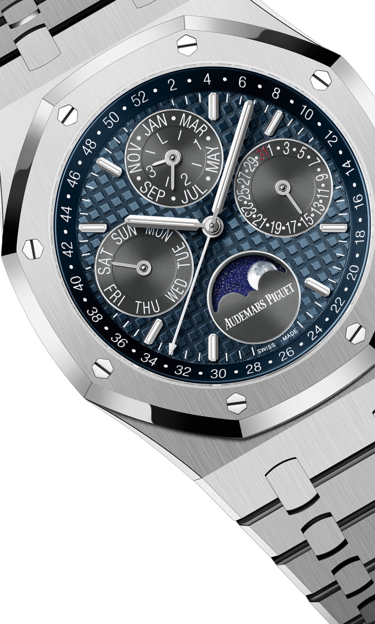 Silver 904L Steel blue dial - Watch - 41 mm