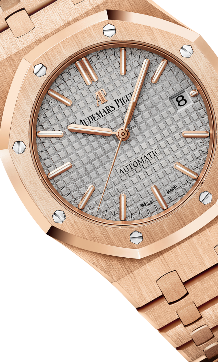 Rose gold 904L steel silver-grey dial - Watch - 37 mm