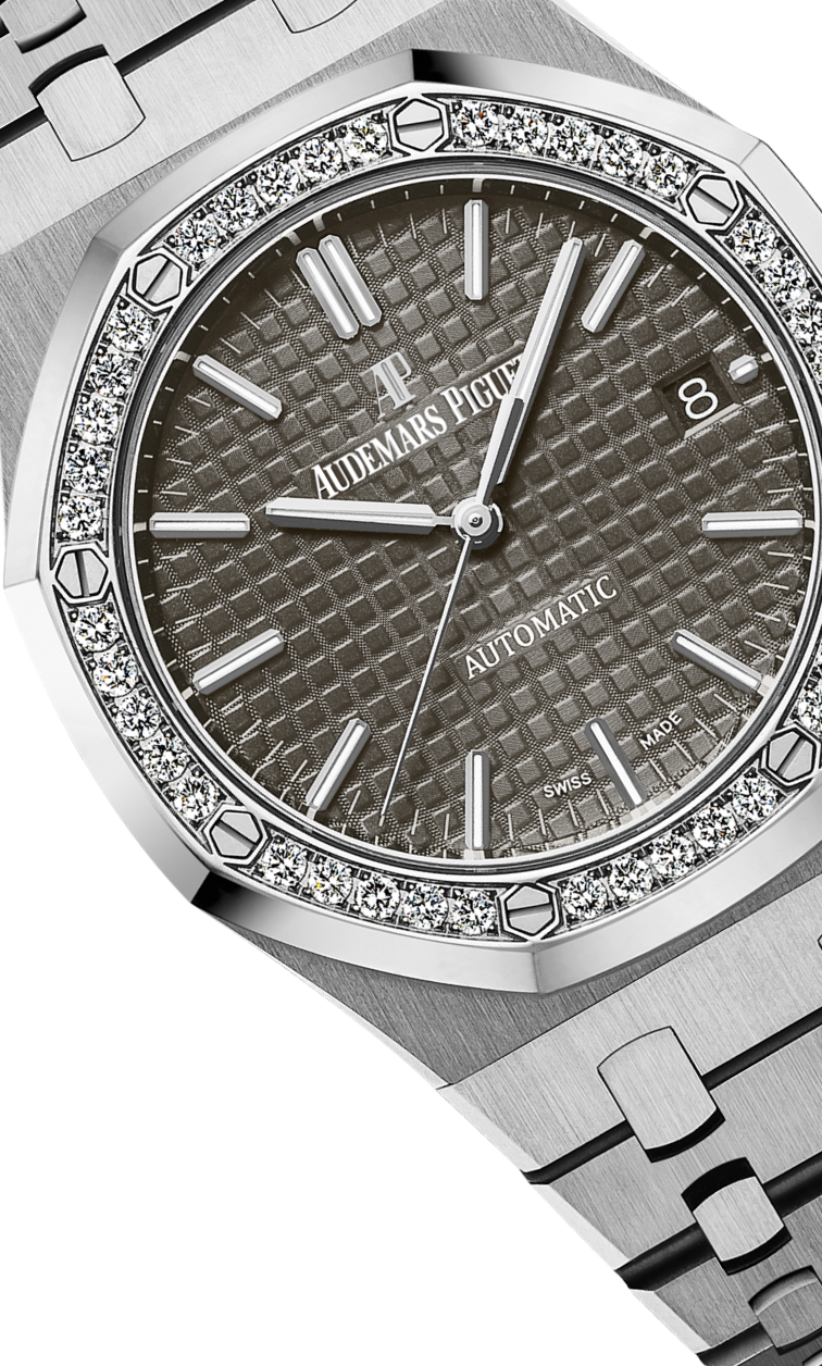 Silver 904L Steel Grey Ruthenium Dial - Watch - 37 mm