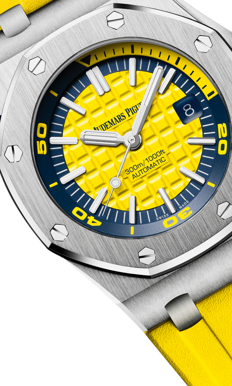 Bright yellow strap - Titanium bright yellow dial - Watch - 42mm