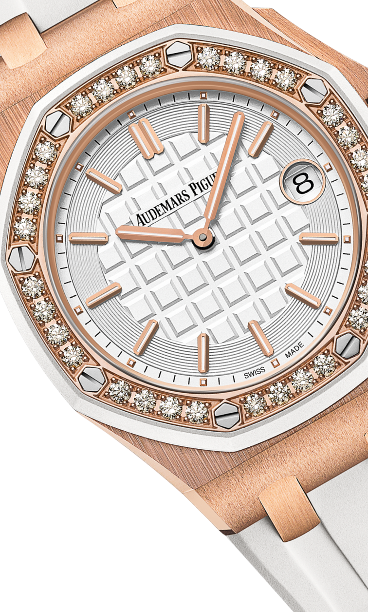 White strap - Titanium white dial - Watch - 37 mm