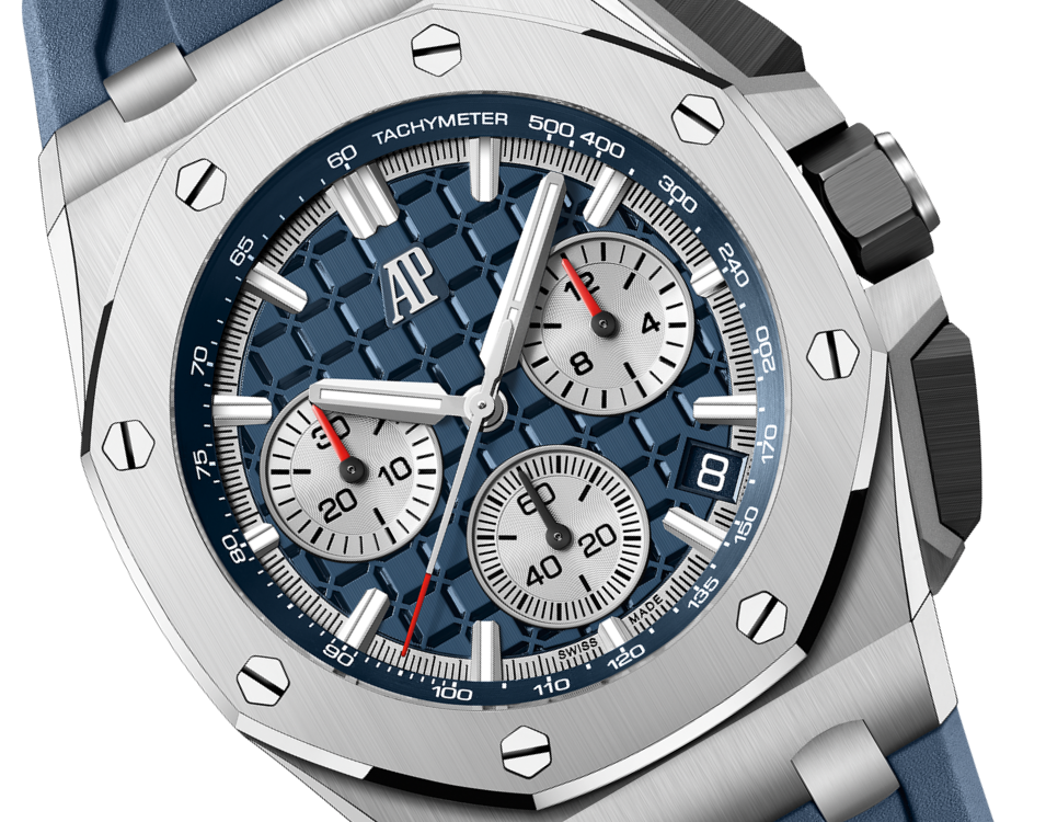 Blue rubber strap - Titanium blue dial - Watch - 43mm