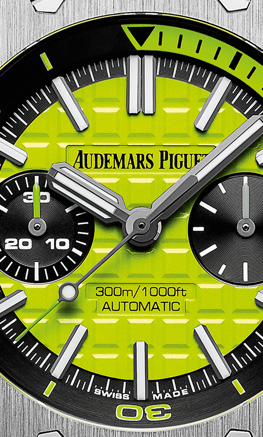 Yellow-green strap - Titanium green dial - Watch - 42 mm
