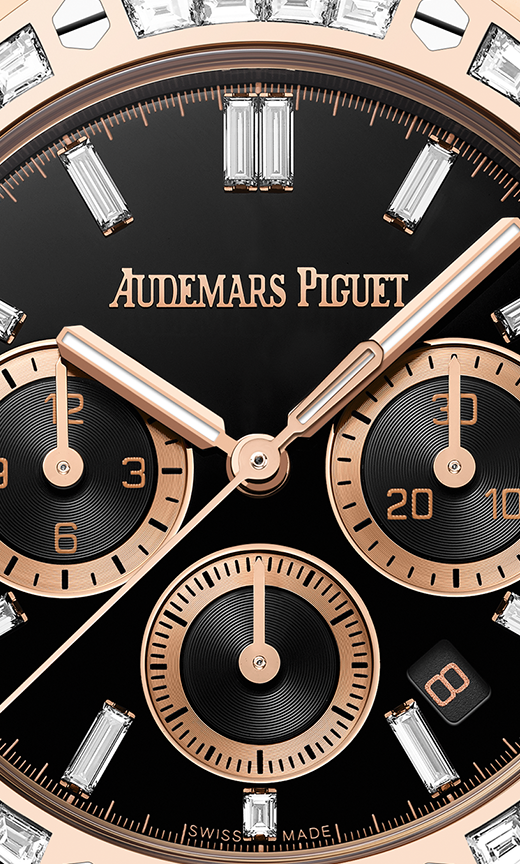 Rose gold strap 904L steel black dial - Watch - 38 mm