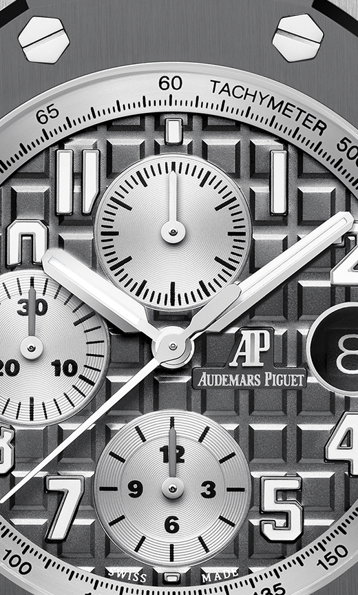 Light and dark grey strap - Titanium silver grey dial - Watch - 42mm