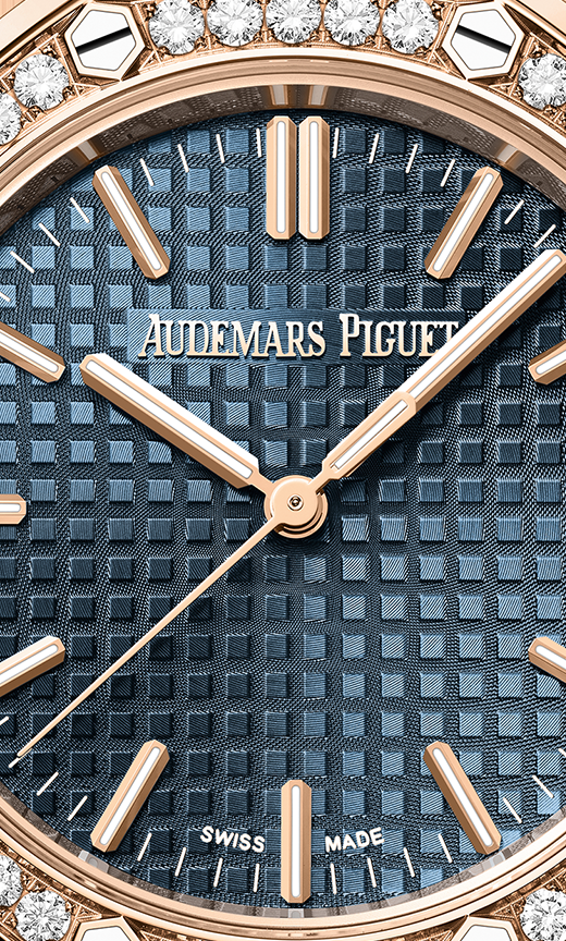 Rose gold strap 904L steel midnight blue dial - Watch - 37 mm