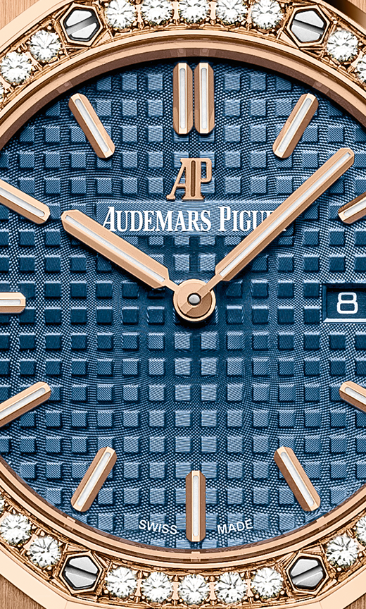 Rose gold 904L steel blue dial - Watch - 33 mm