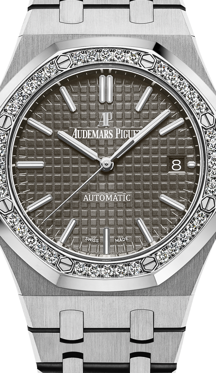Silver 904L Steel Grey Ruthenium Dial - Watch - 37 mm