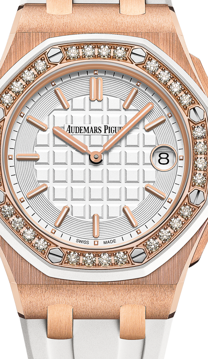 White strap - Titanium white dial - Watch - 37 mm
