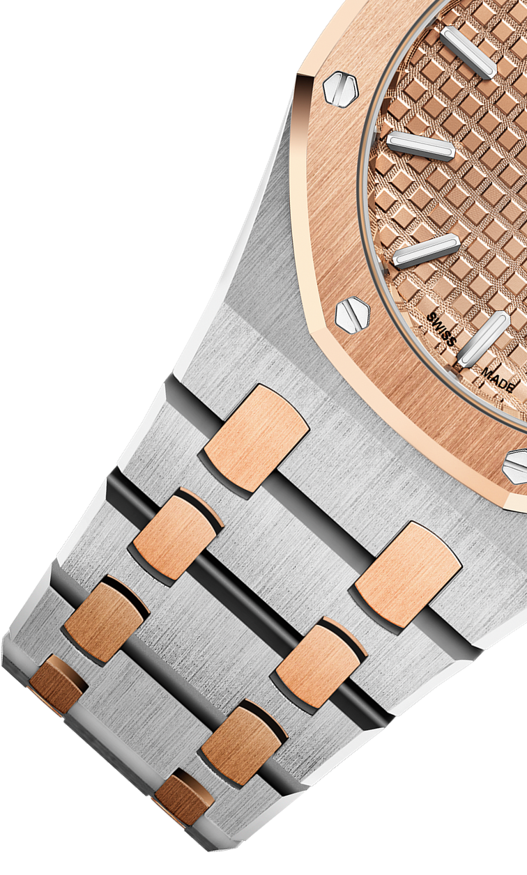 Silver 904L steel rose gold dial - Watch - 33 mm
