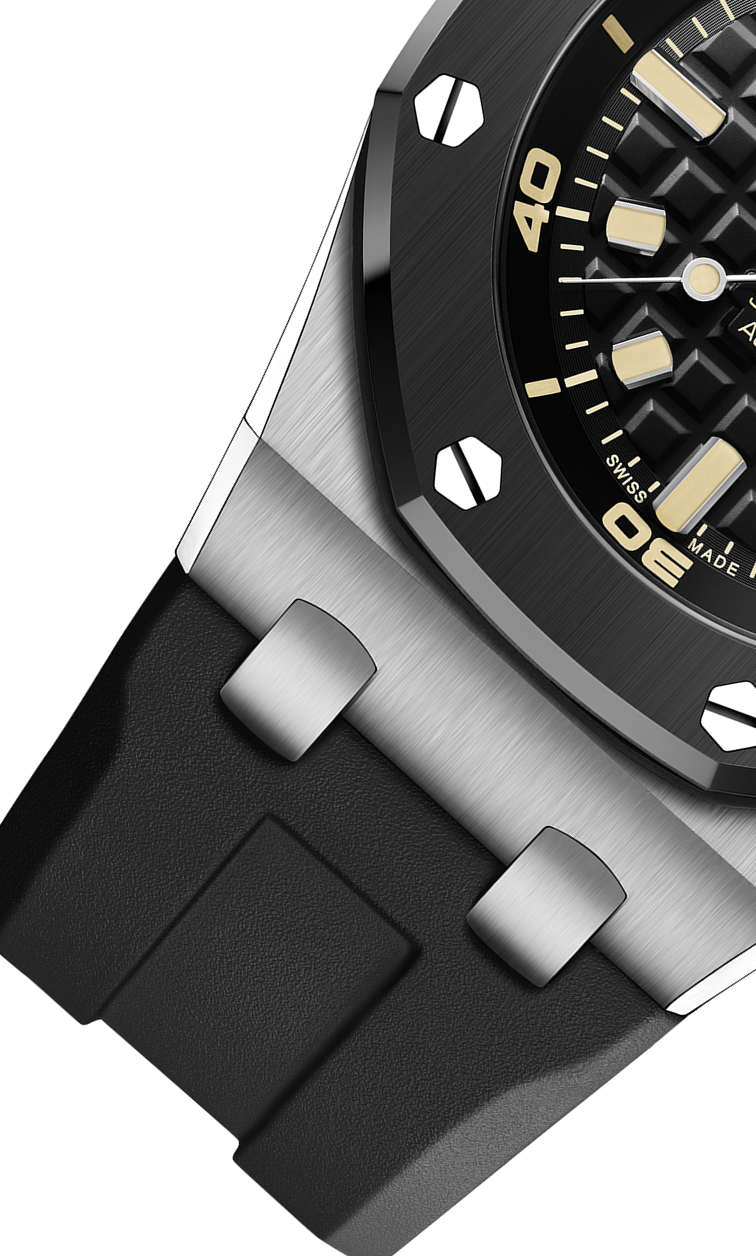 Black 904L steel with black dial - Watch - 42mm
