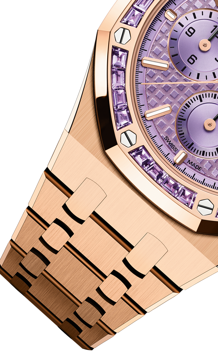 Rose Gold 904L Steel Purple Dial - Watch - 38mm