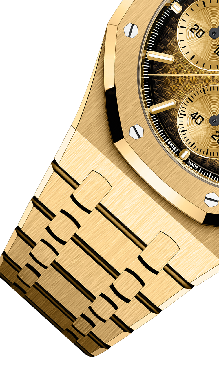 Rose gold strap 904L steel yellow dial - Watch - 41 mm