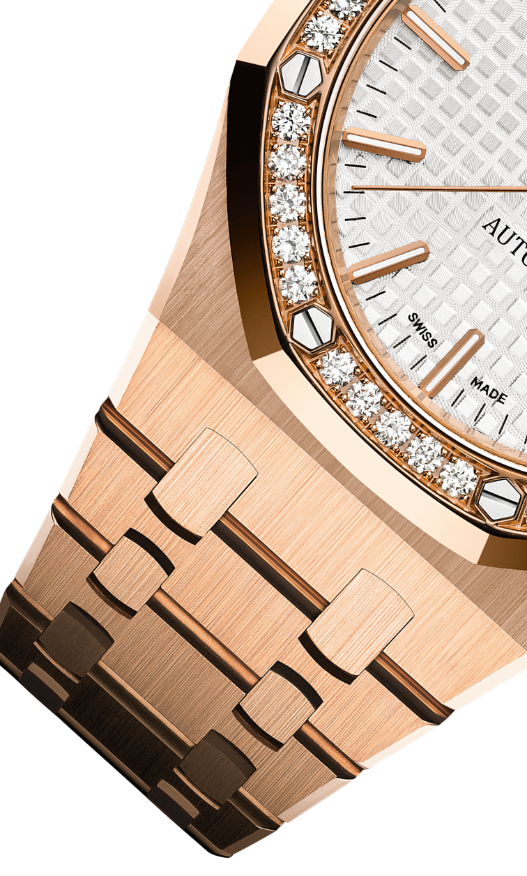 Rose gold 904L steel silver-white dial - Watch - 37 mm