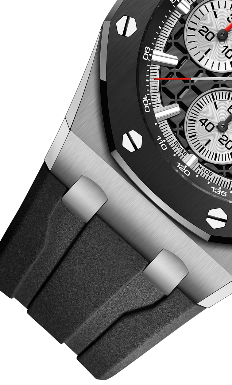 Black strap - Titanium black dial - Watch - 43mm