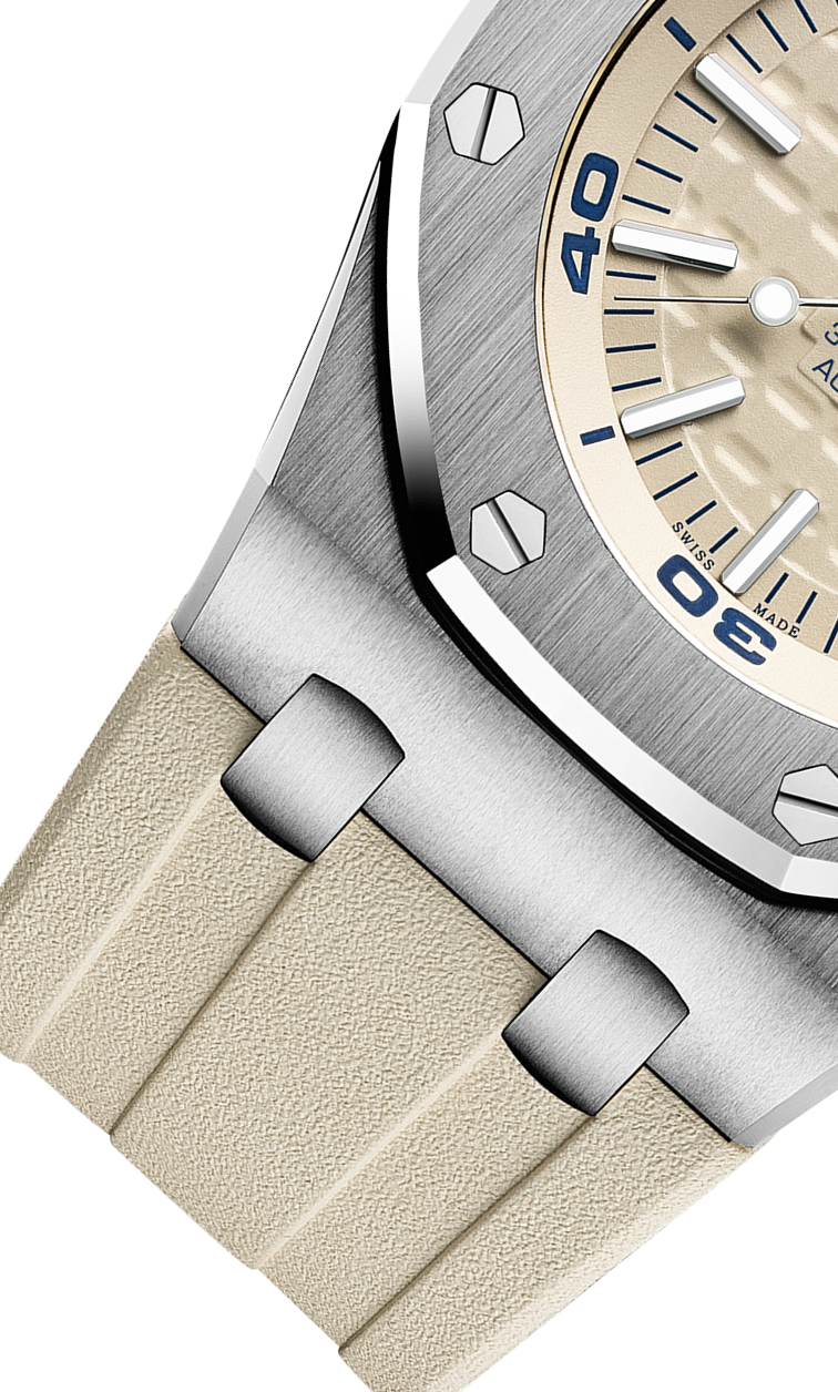 Beige strap - Titanium beige dial - Watch - 42 mm