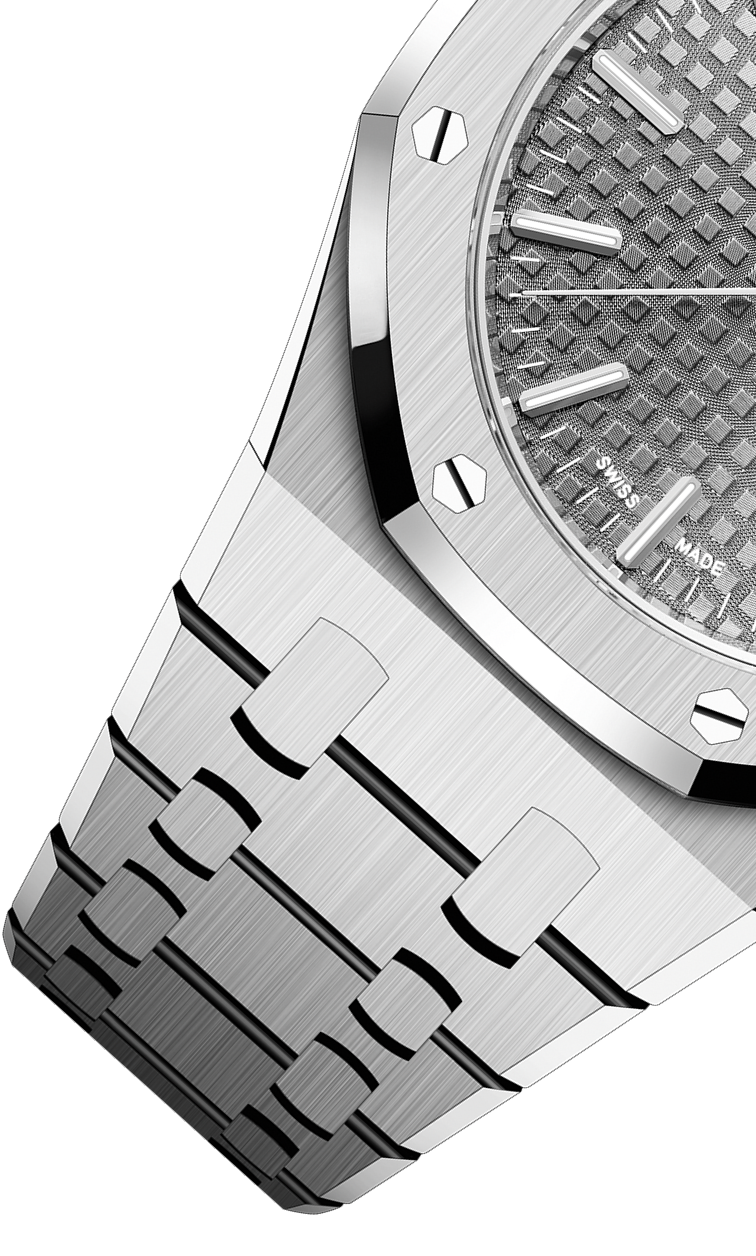 Silver 904L Steel grey dial - Watch - 37 mm