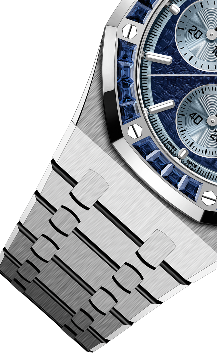 Silver 904L Steel blue dial - Watch - 41 mm