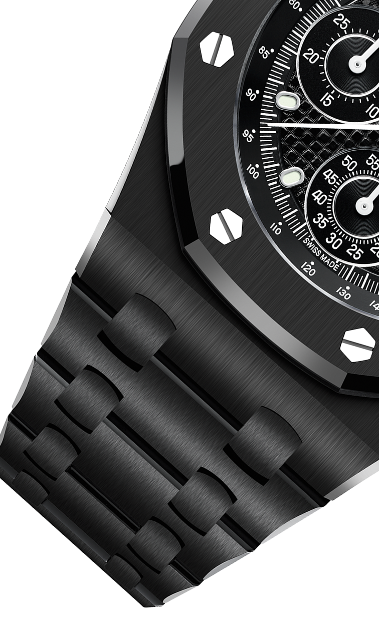 Black strap - Titanium black dial - Watch - 42mm