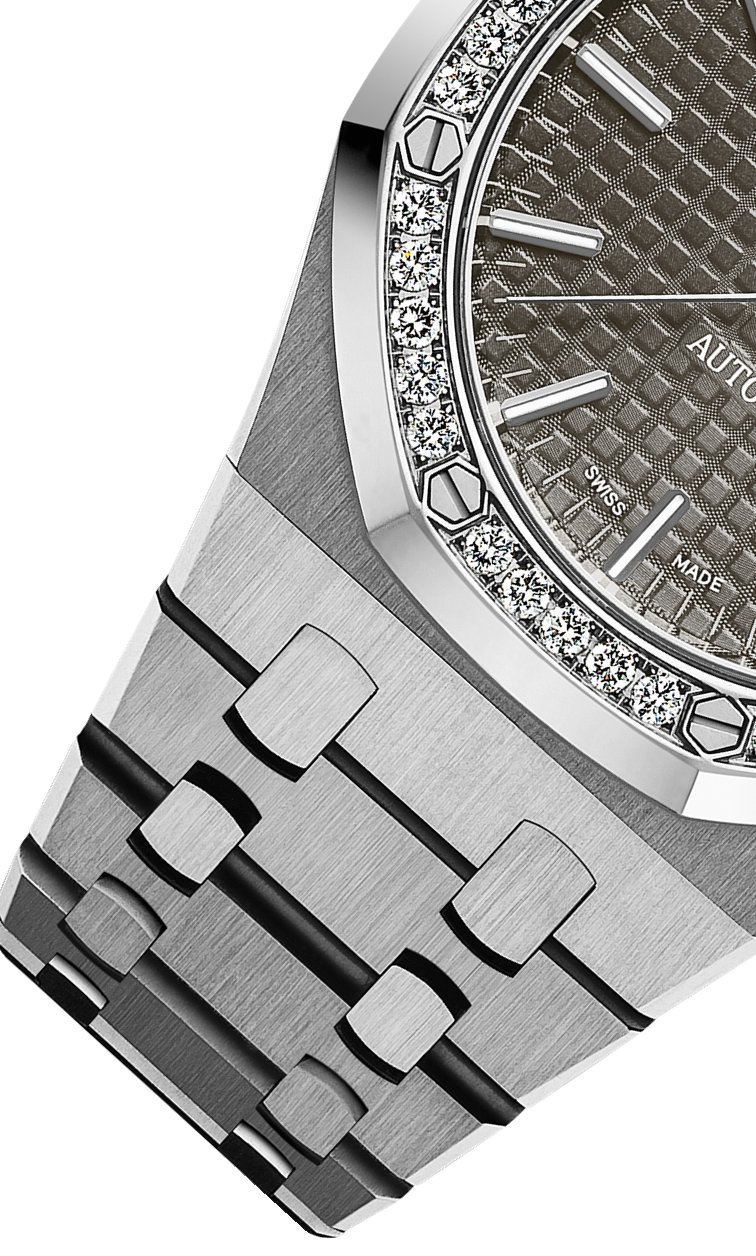 Silver 904L Steel Grey Ruthenium Dial - Watch - 37 mm