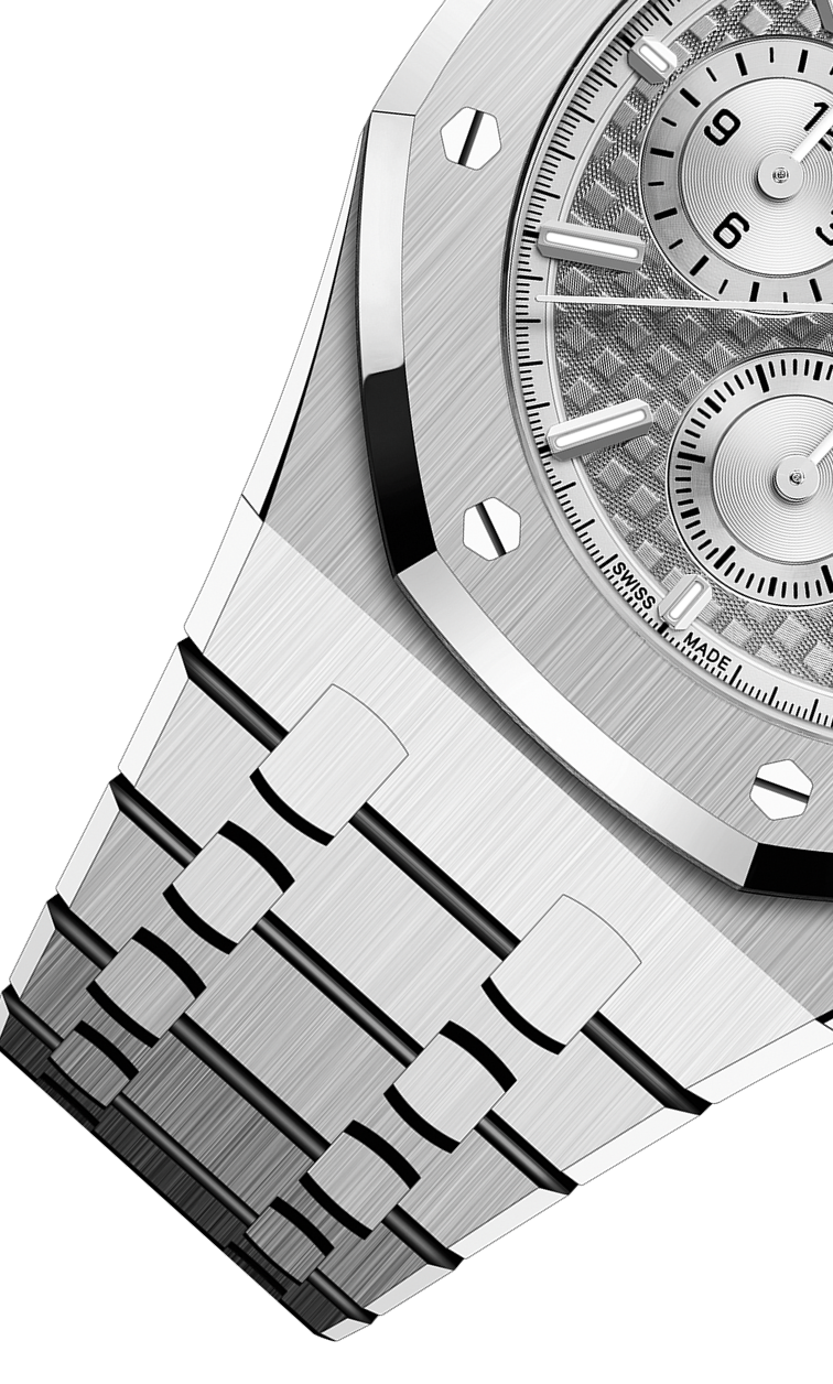 Silver 904L Steel grey dial - Watch - 38mm